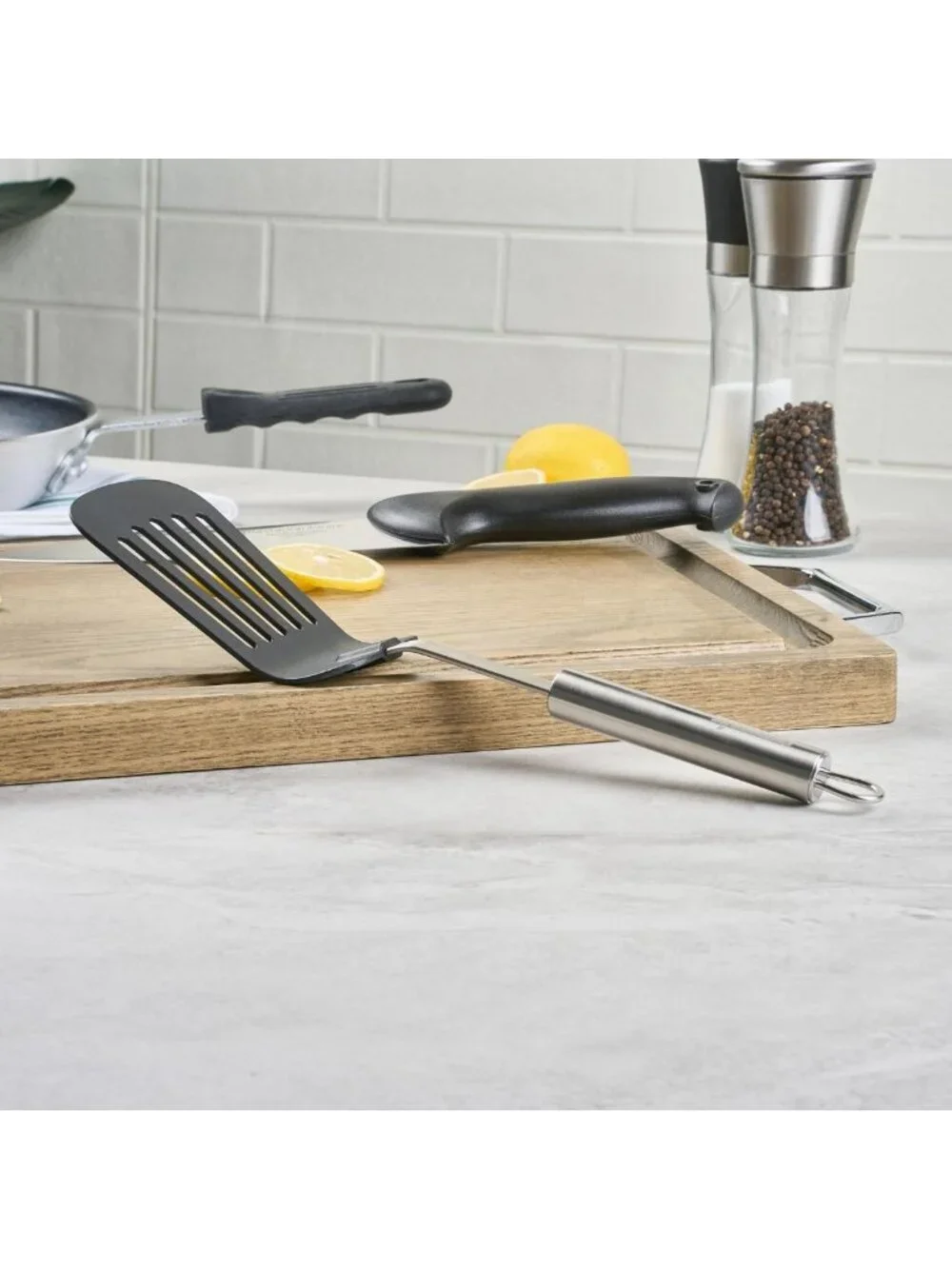 Large Heat-Resistant Slotted Turner Spatula Set - Non-Stick, Dishwasher Safe, 6